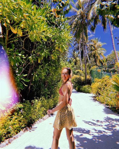 Strictly S Rose Ayling Ellis Rocks Retro Print Bikini In Idyllic Island Photo Wow HELLO