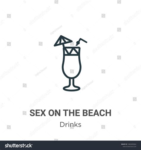 Sex On Beach Outline Vector Icon Stock Vector Royalty Free Shutterstock