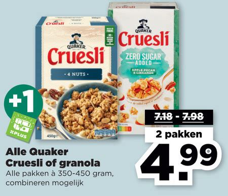 Quaker Cruesli Folder Aanbieding Bij Plus Details