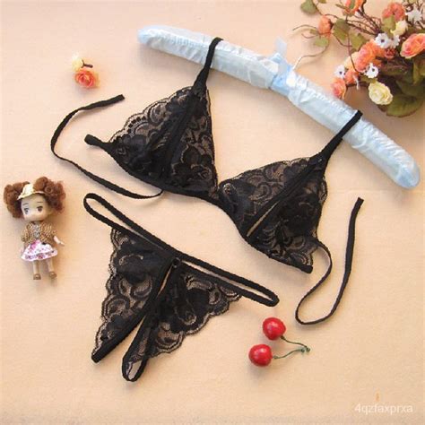 Jual Hot Women Lingerie Underwear Set Sexy Lace Transparent Bra G String Lingerie Set Cute