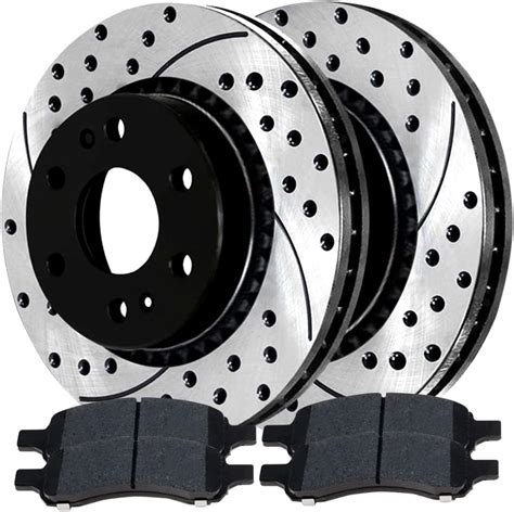 Amazon Autoshack Front Drilled And Slotted Brake Kit Rotors Black