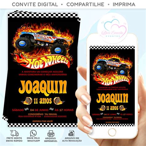 Convite Digital Hot Wheels Elo Produtos Especiais
