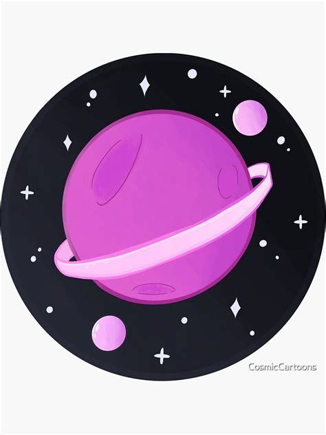 Pastel Pink Planet Sticker By Cosmiccartoons Redbubble