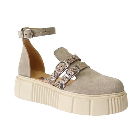 Sandale Dama Nude Cu Imprimeu Sarpe Talpa Inalta Catarame Mateo Shoes Culoare Bej Dimensiune