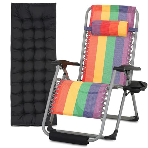 Arlmont & Co. Folding Zero Gravity Chair Beach Sunshade Recliner Canopy