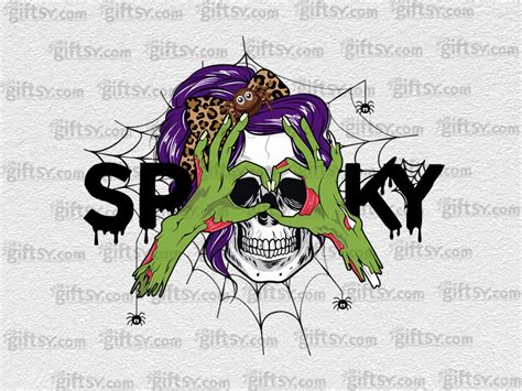 Spooky Messy Bun Skull Sublimation Png Giftsvg