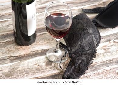 Sexy Lingerie Wine Bottle Glass Red Stock Photo 542896987 Shutterstock