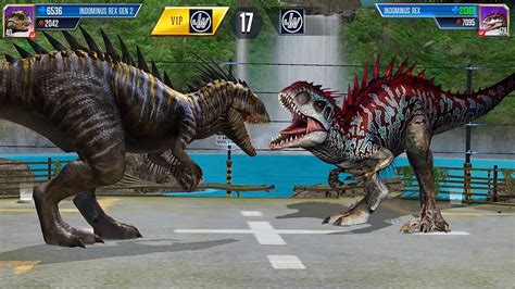 Indominus Rex Vs Indominus Rex Gen 2 Jurassic Battle Jurassic World The Game Youtube