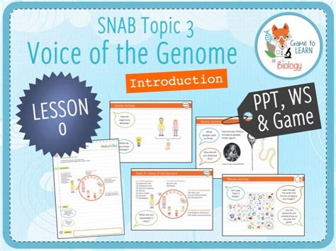 Snab Biology Topic 3 Lesson 00 Introduction Ws Ppt And Keyword