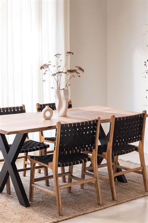 Mesa De Comedor Rectangular En Madera De Acacia X Cm Candans Sklum