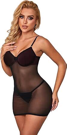 Ohyeahlady Womens Babydoll Lingerie Chemise Strappy Plus Size Exotic