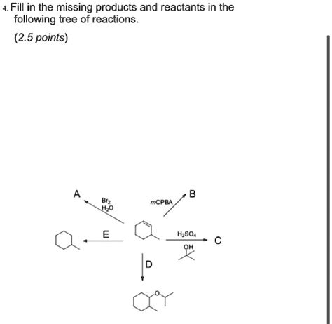 Solved Fill In The Missing Products And Reactants In The Following