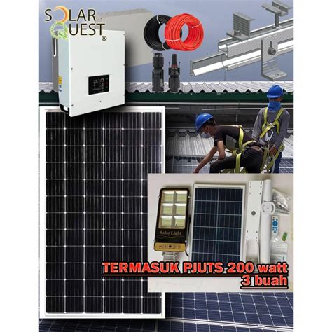 Harga Solar Quest PLTS Hybrid 7900 Wp With 3 PJUTS 200 Watt Terbaru