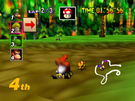 Image Dks Jungle Parkway Jungle Mario Kart 64png Mariowiki