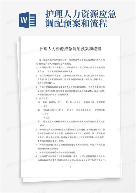 护理人力资源应急调配预案和流程word模板下载编号qwpdgxrb熊猫办公