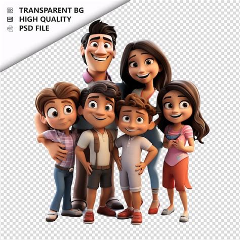 Fam Lia Latina Ansiosa Em D Estilo De Desenho Animado Isolado De Fundo Branco Psd Premium