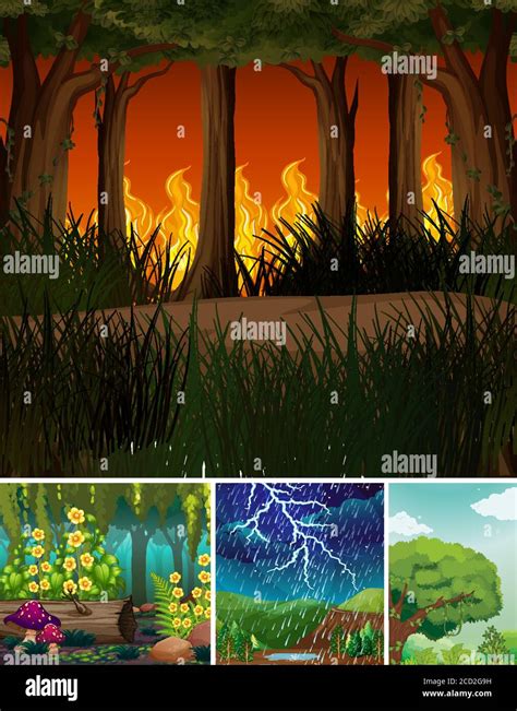 Set Of Nature Scene Illustration Stock Vector Image And Art Alamy