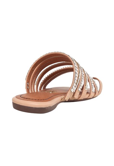 Rasteira Santa Lolla Strass Nude Compre Agora Dafiti Brasil