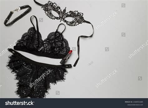 Set Black Sexy Lace Lingerie Accessories Stock Photo Shutterstock