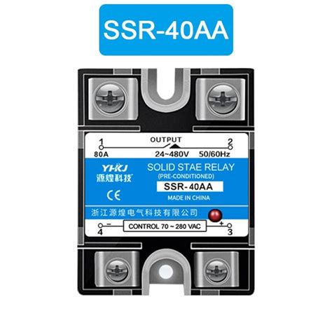 SSR-10AA / 25AA / 40AA Single Phase AC controlled AC SSR single phase ...