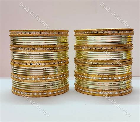 Indian Ethnic Metal Plain Bangles Pcs Churi Bracelet Women Wedding