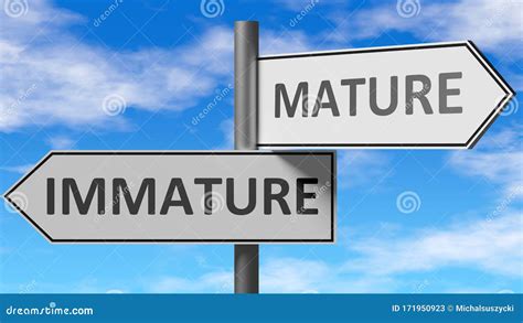 Immature And Mature As A Choice Pictured As Words Immature Mature On Doors To Show That