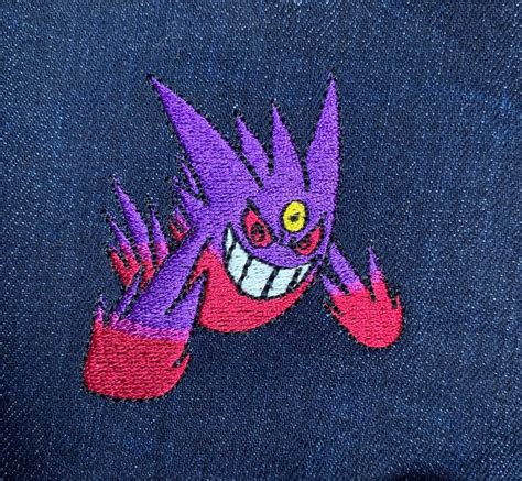 Mega Gengar Pokemon Machine Embroidery Design Etsy