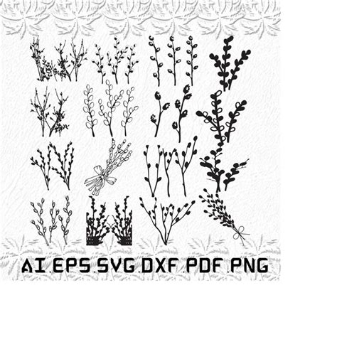 Pussy Willow Svg Pussy Svg Willows Svg Flower Flowers S Inspire Uplift
