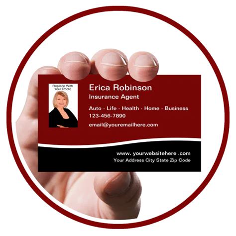 insurance agent photo template business card zazzle