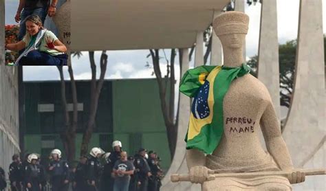 Apela Mujer Que Pint Estatua De Justicia Durante Golpismo En Brasil Noticias Prensa Latina