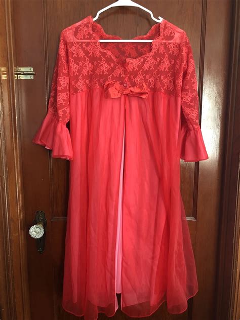Vintage Lingerie Lace And Sheer Robe Gem