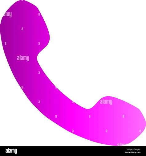 Phone Symbol Icon Purple Gradient Isolated Vector Illustration