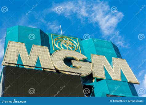 MGM Sign on the Facade of of MGM Grand Hotel and Casino in Las Vegas, NV Editorial Photo - Image ...