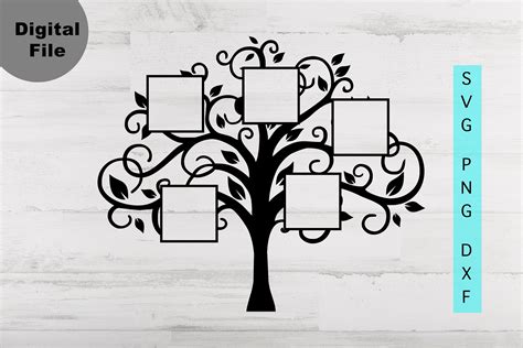 Family Tree 5 Members Svg Family Tree Square Svg/png/dxf - Etsy Canada ...