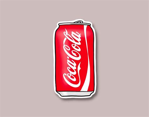 Coca Cola Can Glossy Waterproof Sticker Coke Soda Can Laptop Etsy