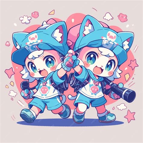 Premium Ai Image Cute Twin Cat With Microphone