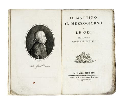 Parini Giuseppe Il Mattino Il Mezzogiorno E Le Odi Homerus Asta