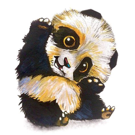 "Cute waving baby panda" by Colour4Art | Redbubble