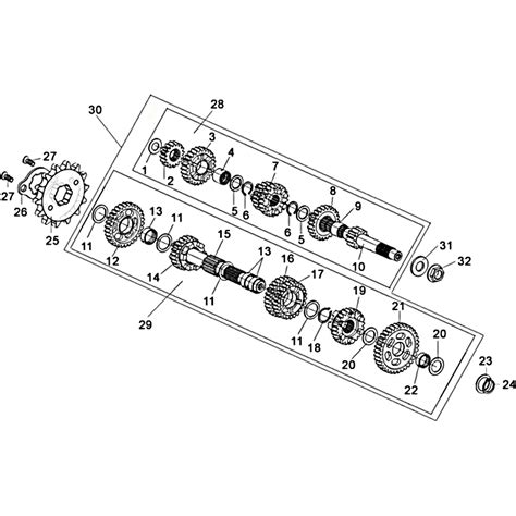 Vue Eclatee Piece Transmission Moto Masai X Ray