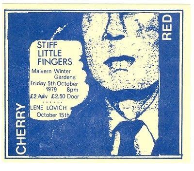 A Blue And White Ticket For A Concert With An Image Of A Man In A Tie