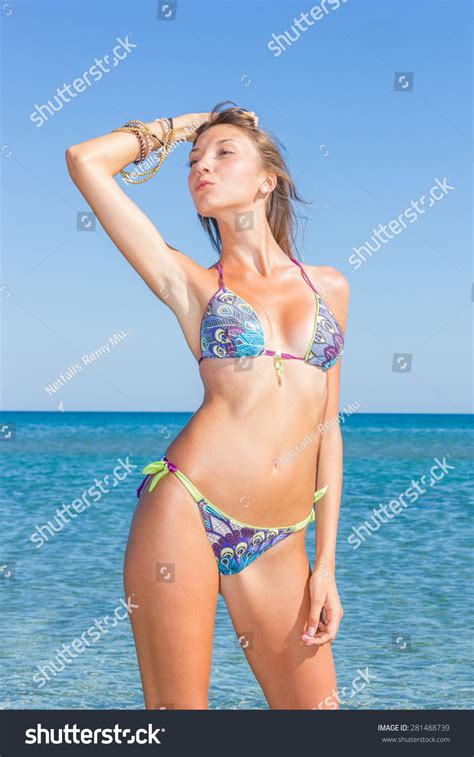 Portrait Happy Sexy Girl Bikini Posing Stock Photo Shutterstock