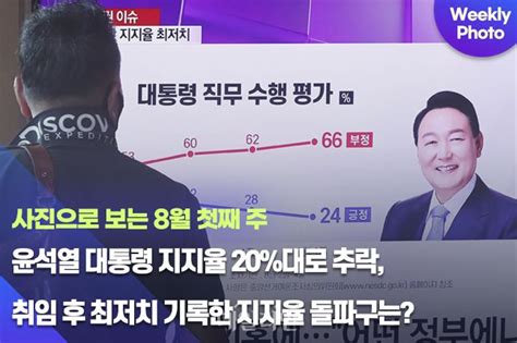 데일리안 주간 포토 윤석열 대통령 지지율 20대로 추락 취임 후 최저치 기록한 지지율 돌파구는