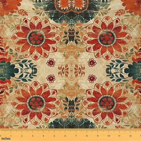 Yst Bohemian Groovy Fabric By The Yard For Girlsvintage Daisy Flowers