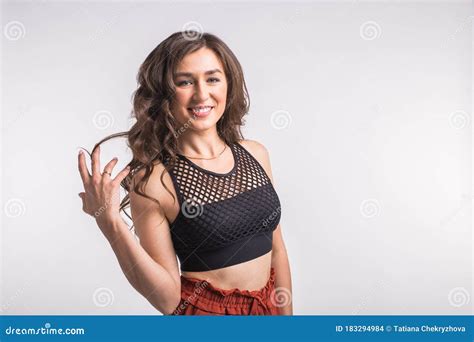 Latina Dance Strip Dance Contemporary And Bachata Lady Concept Woman Dancing Improvisation