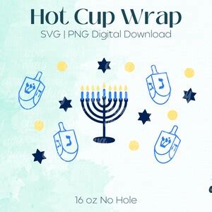 Hannukah Oz Hot Cup SVG Hannukah SVG Dreidel No Hole Hot Etsy