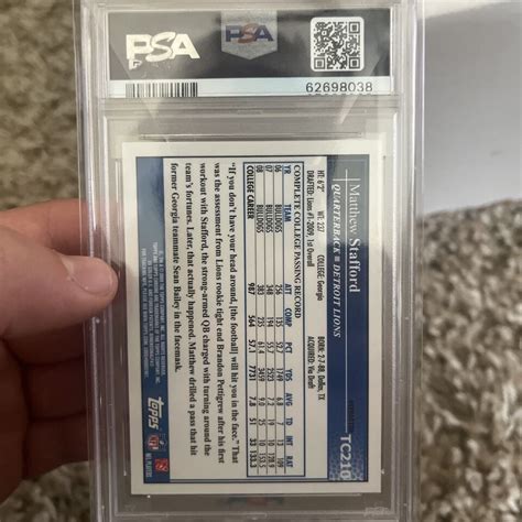 Topps Chrome Card Tc Matthew Stafford Rookie Xfractor Graded