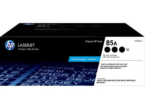 HP 85A 3-pack Black Original LaserJet Toner Cartridges, CE285AT1