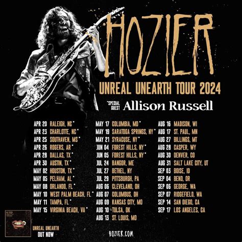 due  phenomenal demand hozier extends unreal unearth