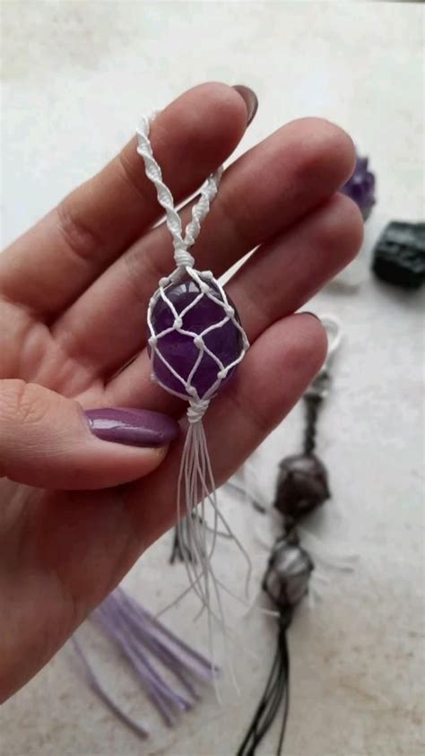 Плетеный брелок из Аметиста