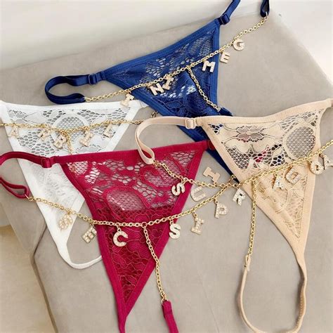 Custom Name Thong G Strings Personalized Thong With Ur Name Custom Thong Bikini Couple Gift
